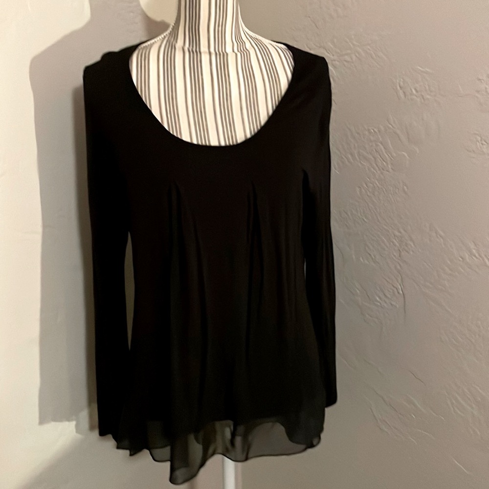 Black peekaboo lace top